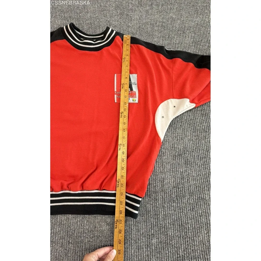 Vintage 80s Adidas Germany Fortschritt Neue Welle Sport Sweatshirt Red Black XL